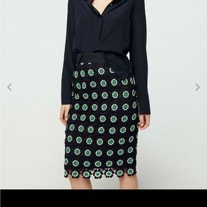 JCrew Pencil skirt in floral crochet